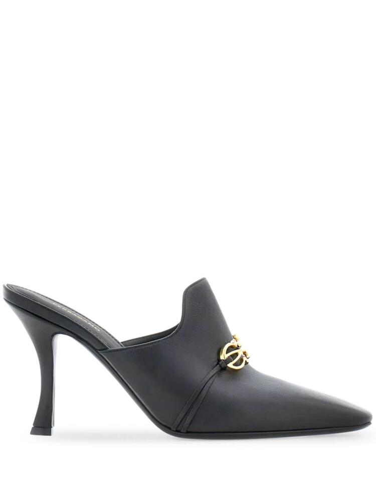 Ferragamo Gancini leather mules - Black Cover