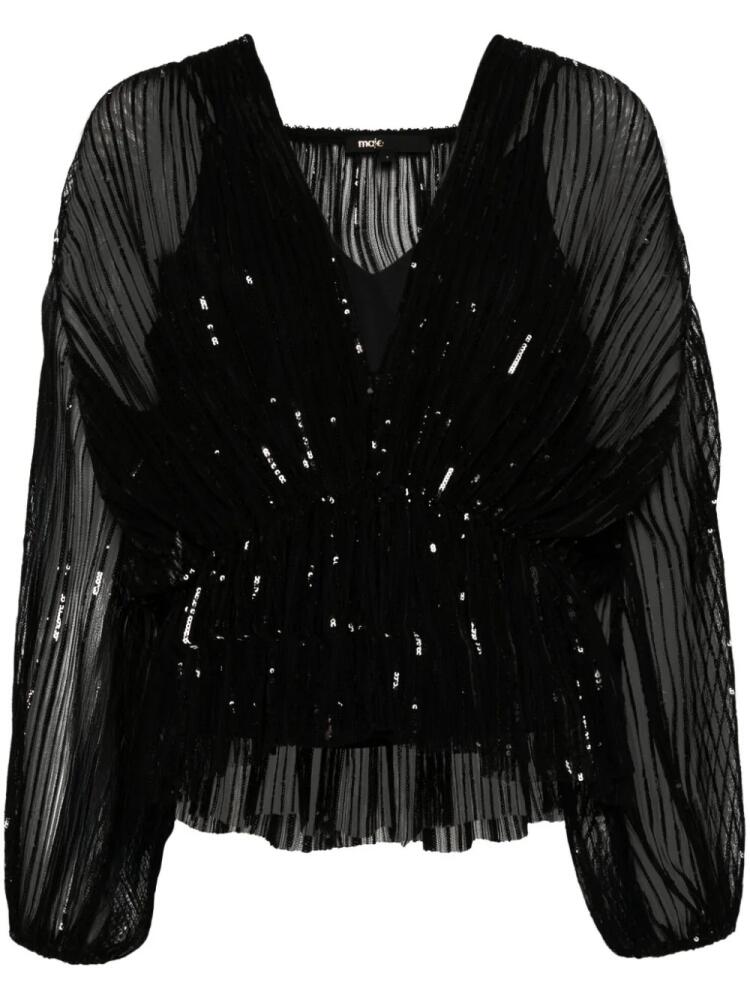 Maje sequinned blouse - Black Cover