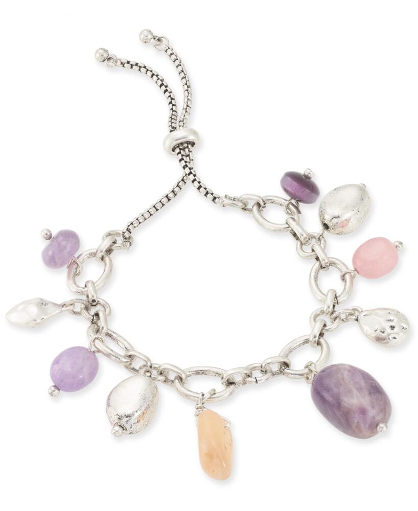 Style & Co Beaded Slider Charm Bracelet, Created for Macy's - Purple Cover