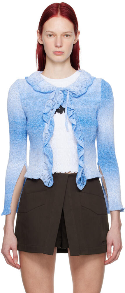 MSGM Blue Ruffled Cardigan Cover