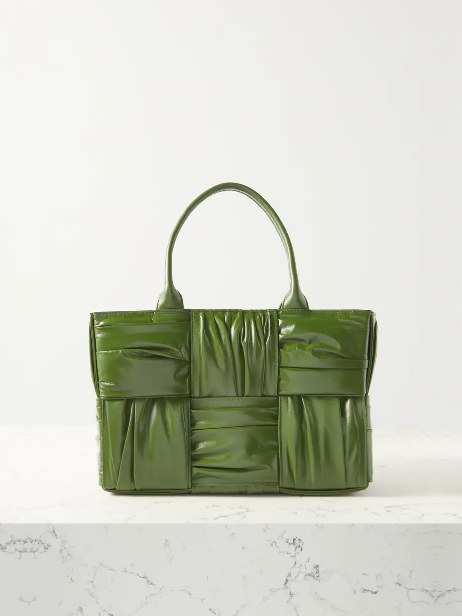 Bottega Veneta - Arco Small Gathered Intrecciato Leather Tote - Green Cover