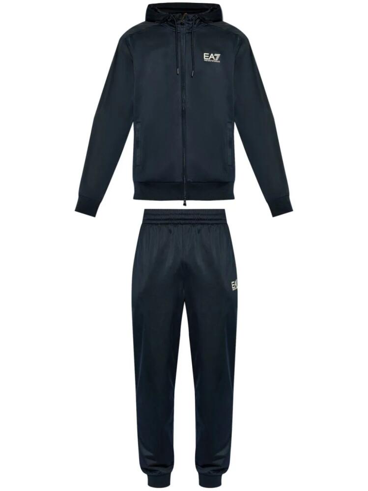 Ea7 Emporio Armani logo-print track suit - Blue Cover