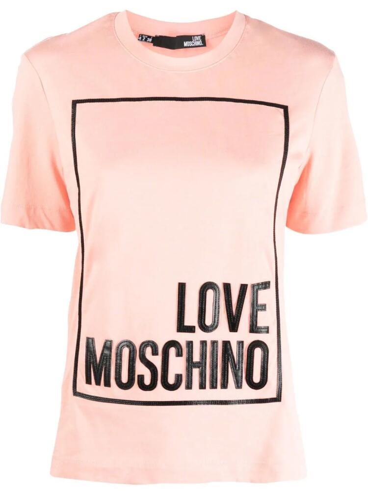 Love Moschino logo-appliqué cotton T-shirt - Pink Cover