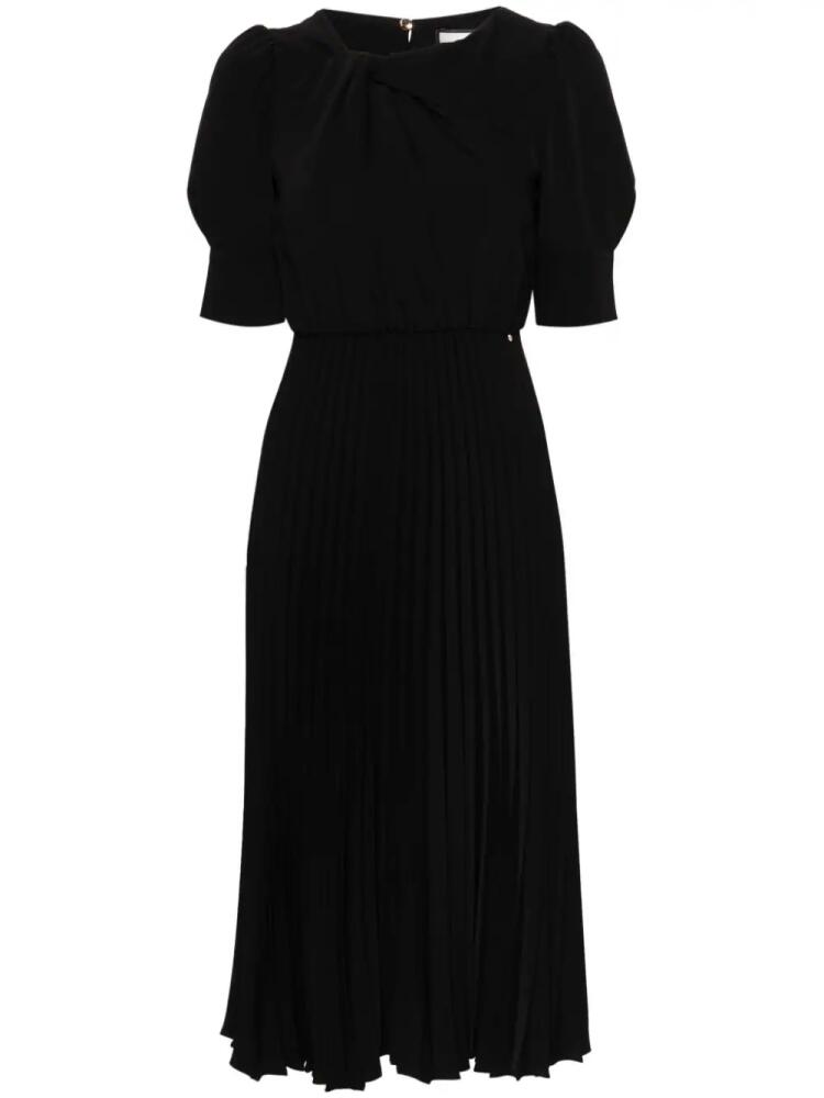 NISSA pleated crepe midi dress - Black Cover