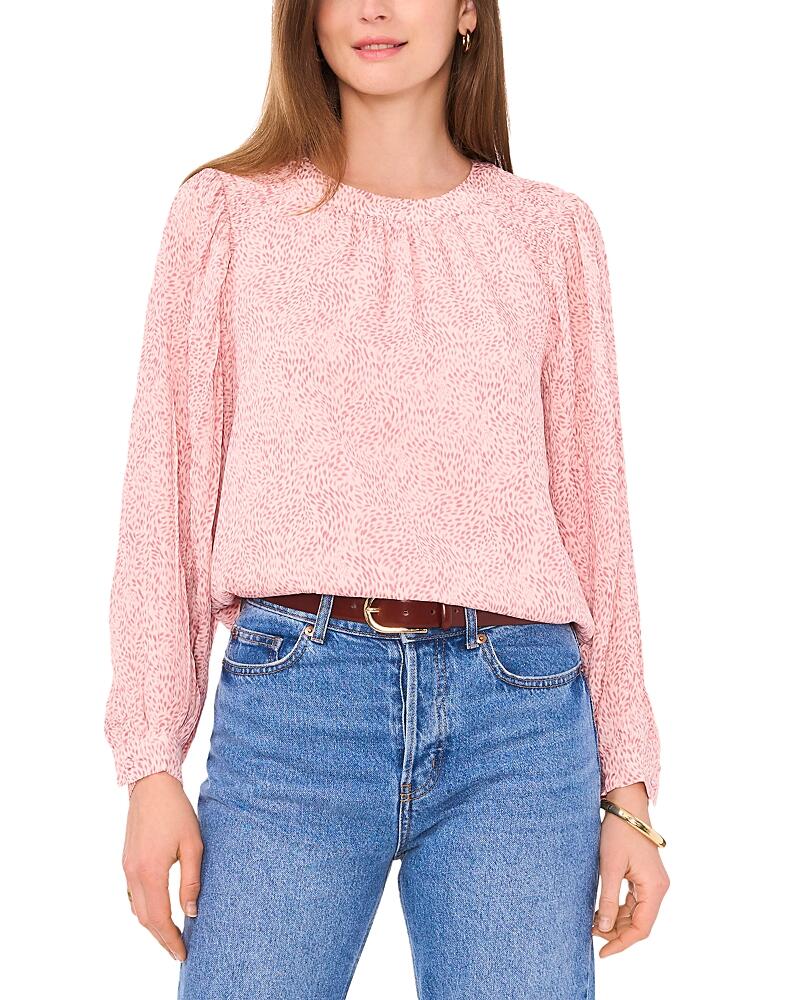 Vince Camuto Smocked Trim Puff Sleeve Top Cover