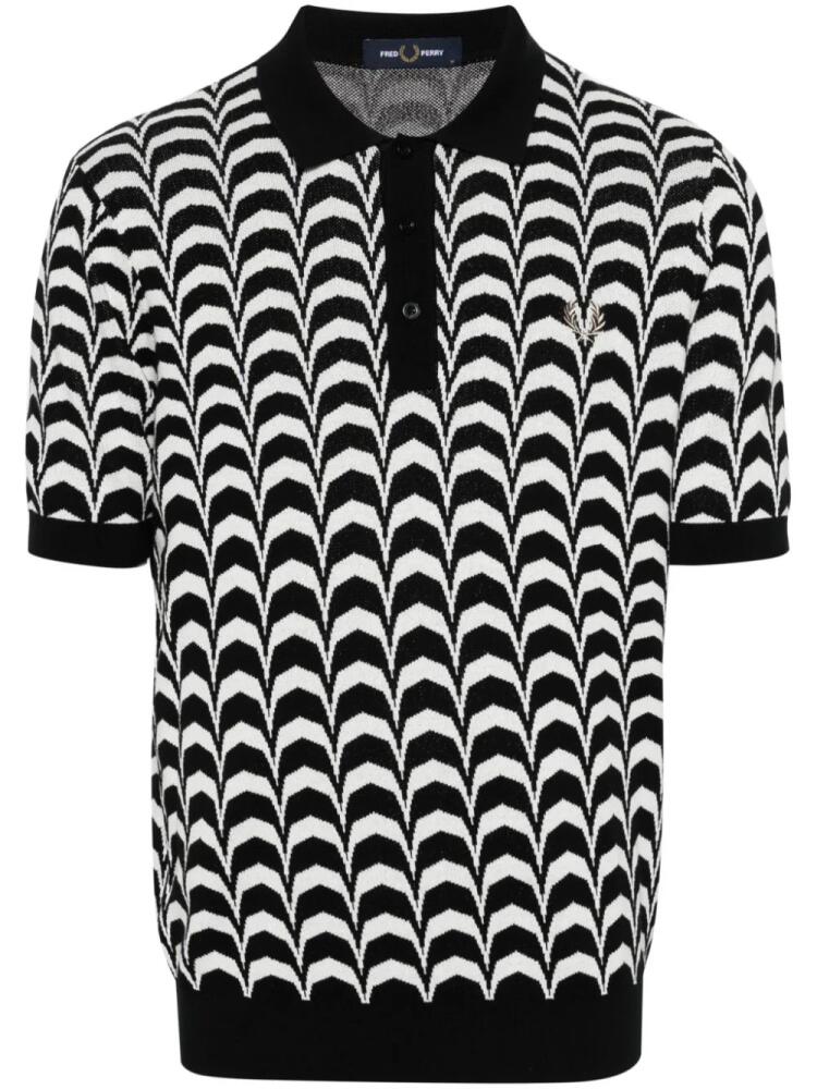 Fred Perry patterned-jacquard cotton jumper - Black Cover