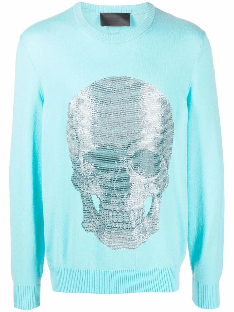 Philipp Plein Skull print crewneck sweater - Blue Cover