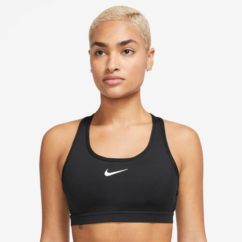 Nike Dri-FIT Swoosh Medium Support Bra - Womens Black/White Cover