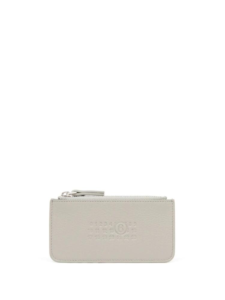 MM6 Maison Margiela Numeric logo-embossed card holder - Grey Cover