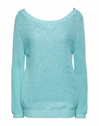 Vdp Collection Woman Sweater Azure Cotton Cover