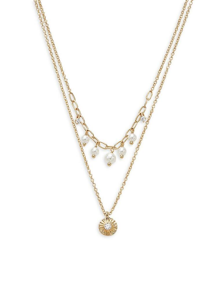 Adriana Orsini Women's Goldtone, Faux Pearl & Cubic Zirconia Layered Necklace Cover