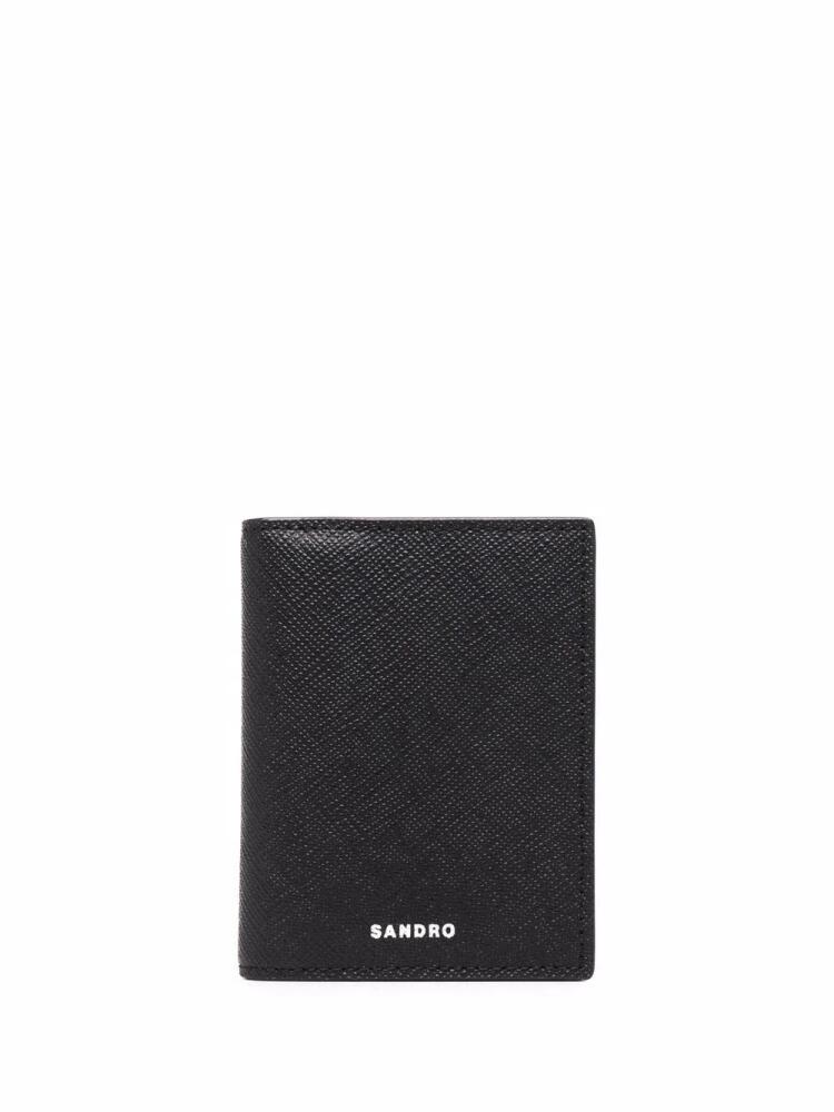 SANDRO textured bi-fold wallet - Black Cover