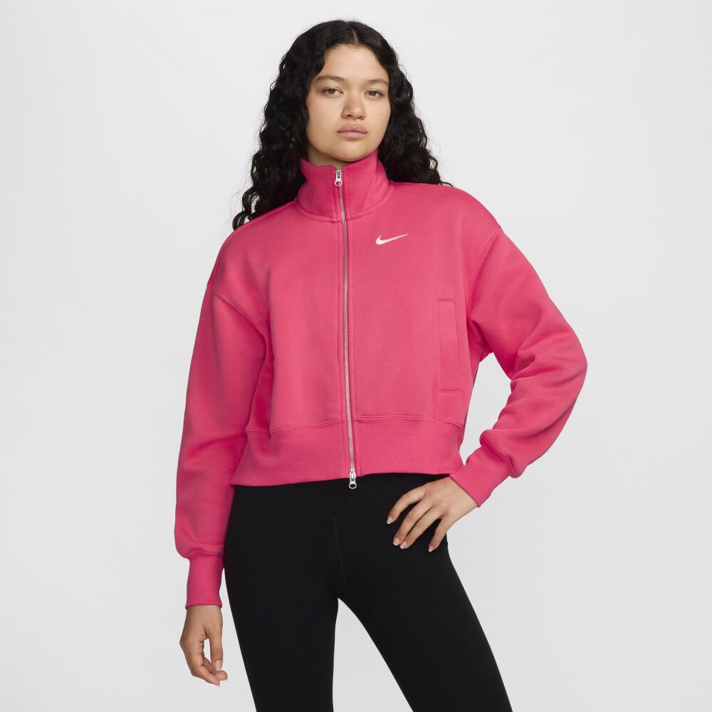 Women's Nike Sportswear Phoenix Fleece Oversized Track Jacket in Pink Cover