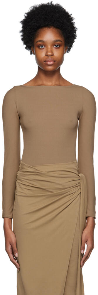 Wolford Brown 'The Back-Cut-Out' Bodysuit Cover