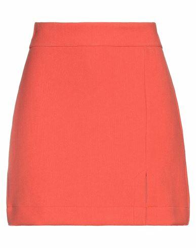 Haveone Woman Mini skirt Orange Polyester, Viscose, Elastane Cover