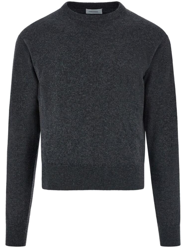 Ferragamo charcoal cashmere crew neck sweater - Grey Cover