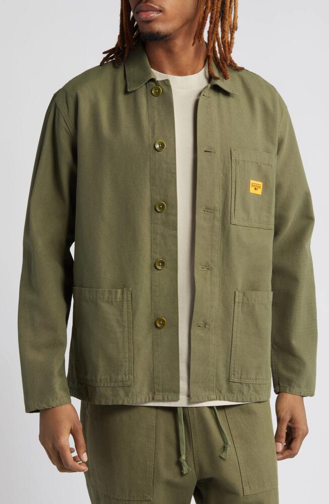 Service Works Coverall Organic Cotton Canvas Work Jacket in Olive Cover