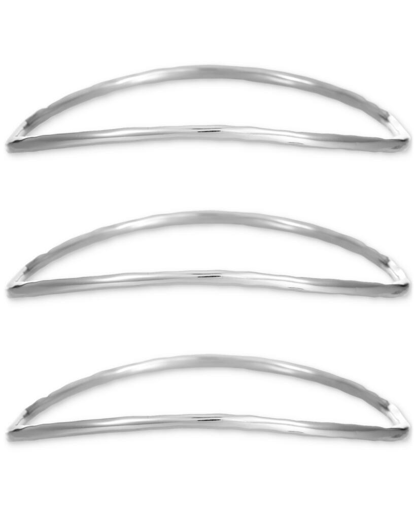 Style & Co Silver-Tone 3-Pc. Set Twist Bangle Bracelets, Created for Macy's - Silver Cover