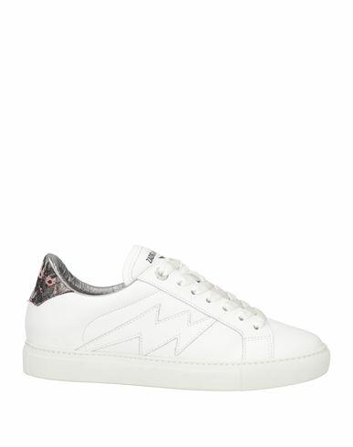 Zadig & voltaire Woman Sneakers White Leather, Polyester Cover