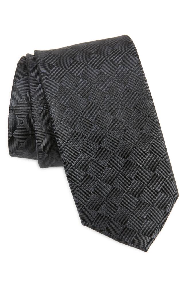 Nordstrom Medina Geo Pattern Silk Tie in Black Cover