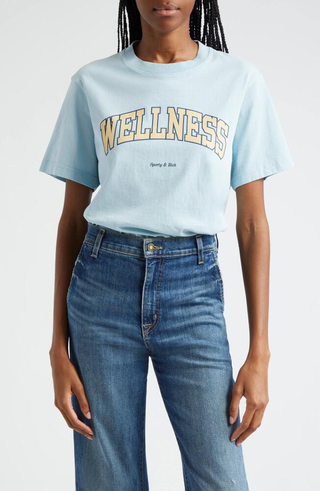 Sporty & Rich Wellness Ivy Cotton Graphic T-Shirt in China Blue Cover