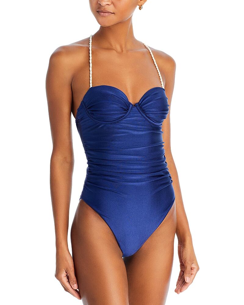 Aqua Swim Rope Strap One Piece Swimsuit - Exclusive Cover