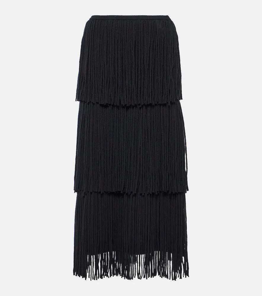 Lisa Yang Isa fringed cashmere midi skirt Cover