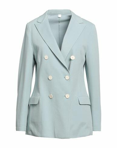 Eleventy Woman Blazer Sky blue Cotton, Polyamide, Elastane, Linen Cover