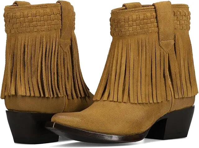 Frye Sacha Short Fringe Bootie (Dark Sand) Women's Boots Cover