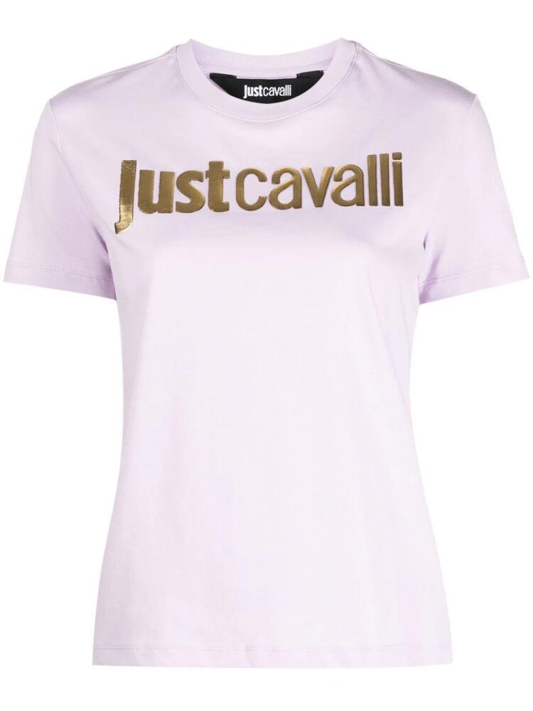 Just Cavalli logo-embossed cotton T-shirt - Purple Cover