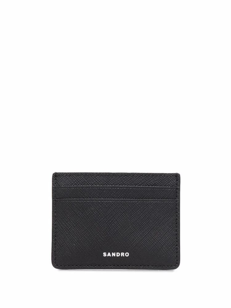 SANDRO textured logo-embossed cardholder - Black Cover