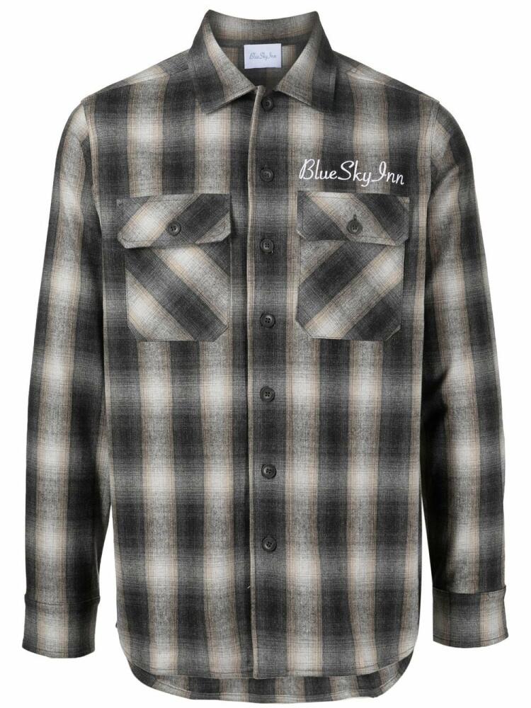 BLUE SKY INN check-pattern long-sleeve shirt - Grey Cover