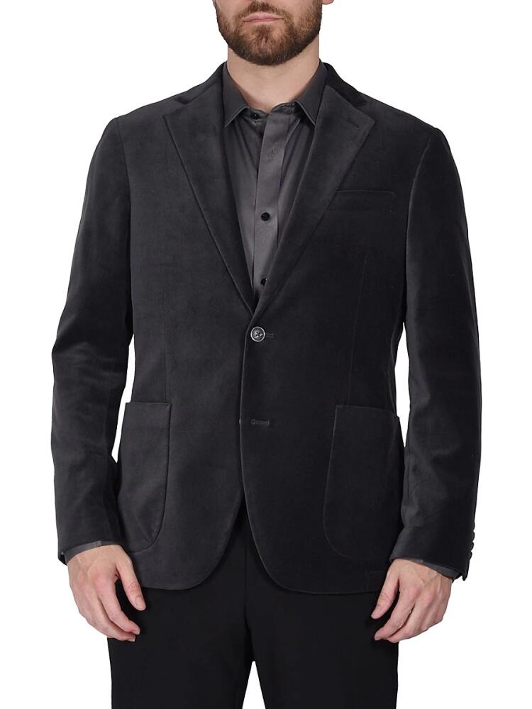 IBIZA AZURE Men's Modern Fit Velvet Sportcoat - Grey Cover