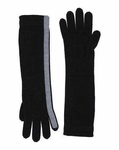 Emporio Armani Woman Gloves Black Wool, Acrylic Cover