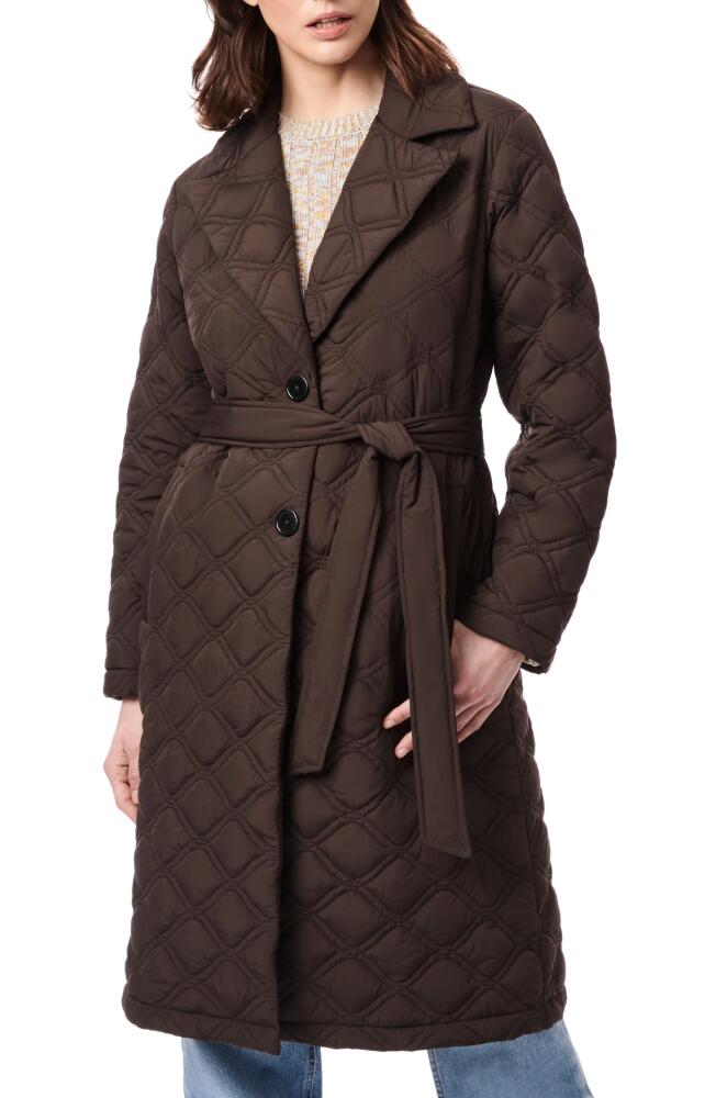 Bernardo Belted Quilted Trench Coat in Coffee Cake Cover