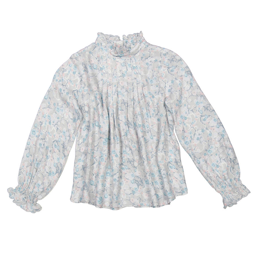 Chloe Girls Ruffle-Trim Marble-Print Blouse Cover