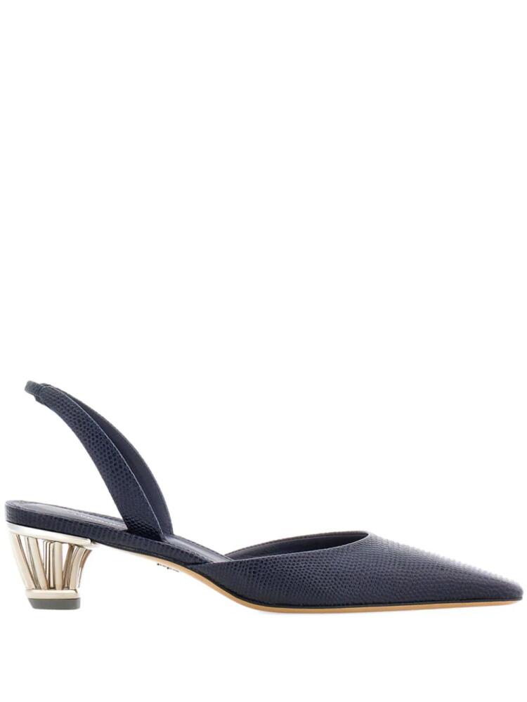 Ferragamo Cage slingback leather pumps - Blue Cover