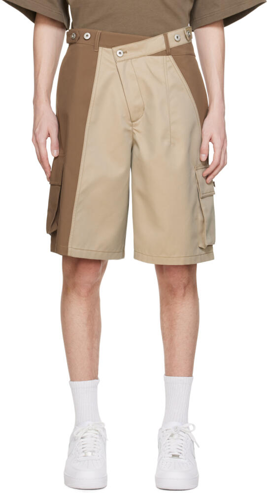 Feng Chen Wang Brown & Beige Bellows Pocket Shorts Cover