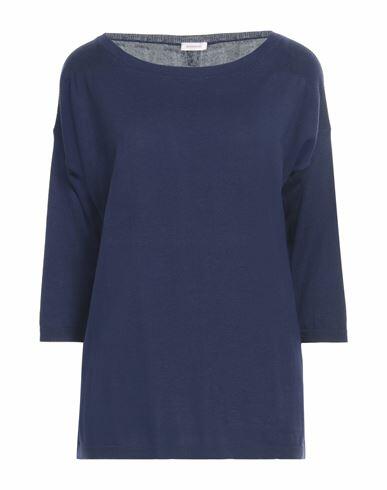 Rossopuro Woman Sweater Navy blue Cotton Cover