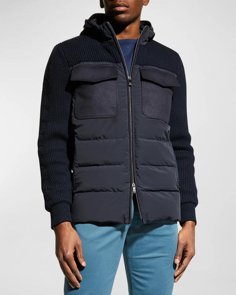 Corneliani Men's Mixed-Media Down Jacket Cover