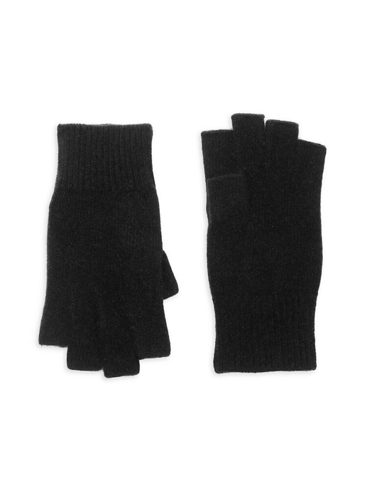 Portolano Women's Cashmere Fingerless Gloves - Black Cover