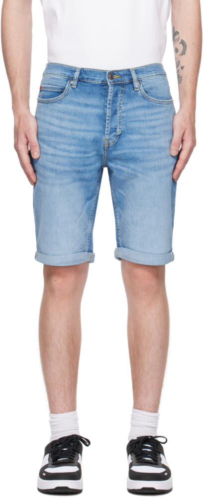 Hugo Blue Tapered-Fit Denim Shorts Cover