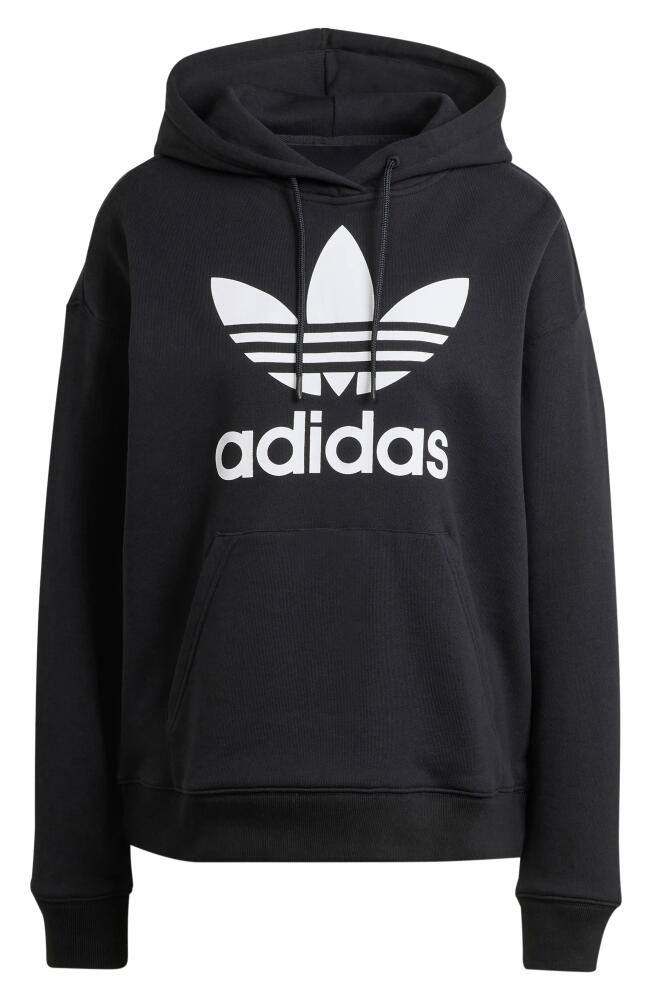 adidas Originals Trefoil Cotton French Terry Hoodie in Black Cover