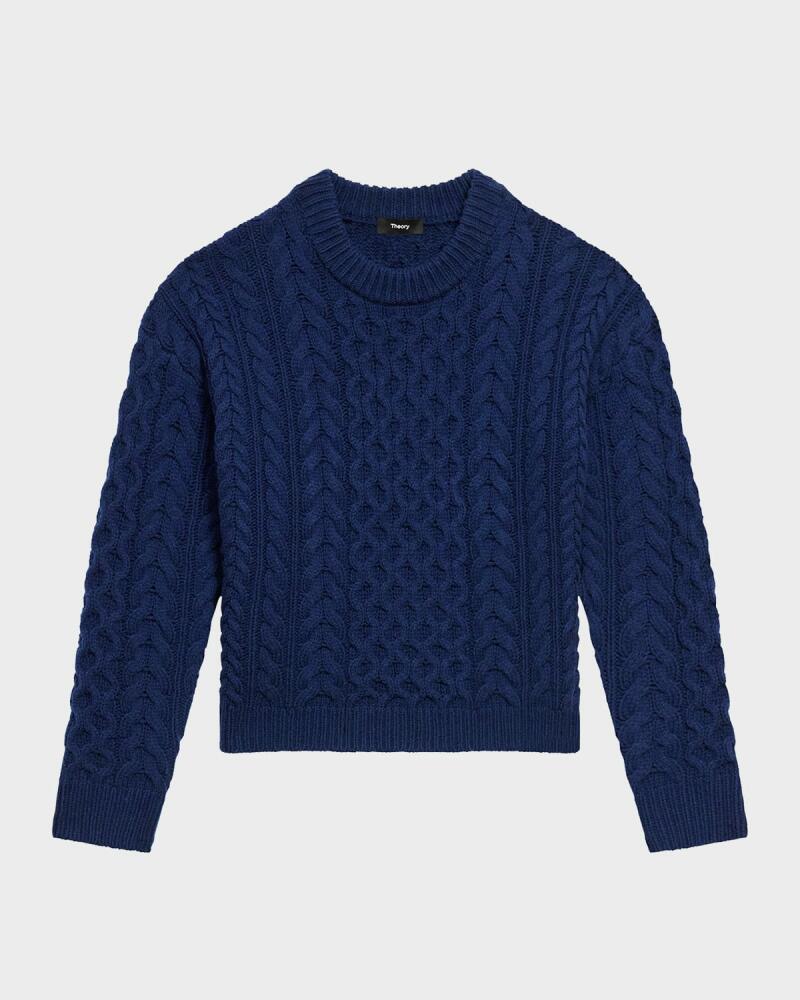 Theory Cable-Knit Aran Wool-Cashmere Sweater Cover