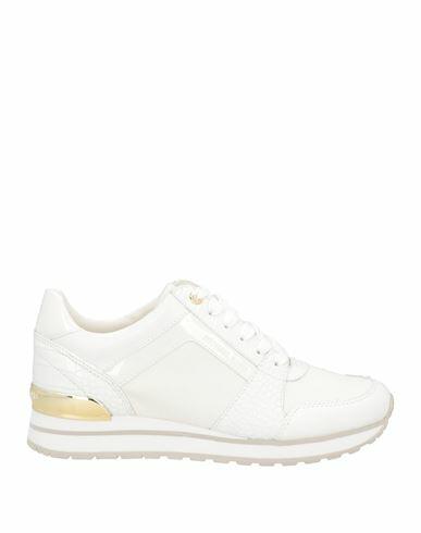 Michael Michael Kors Woman Sneakers White Soft Leather, Textile fibers Cover