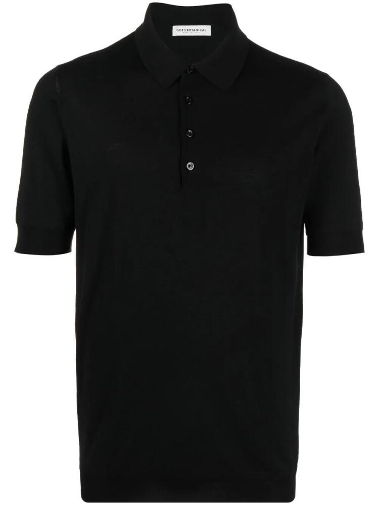 GOES BOTANICAL merino-wool polo shirt - Black Cover