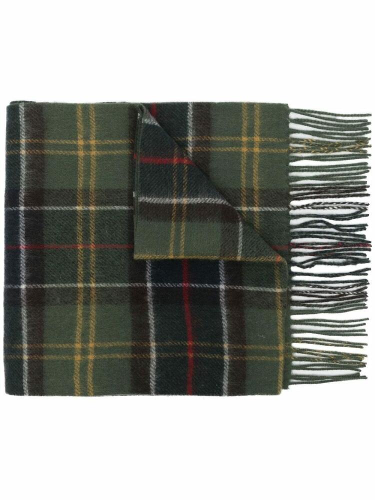 Barbour tartan-pattern wool scarf - Green Cover