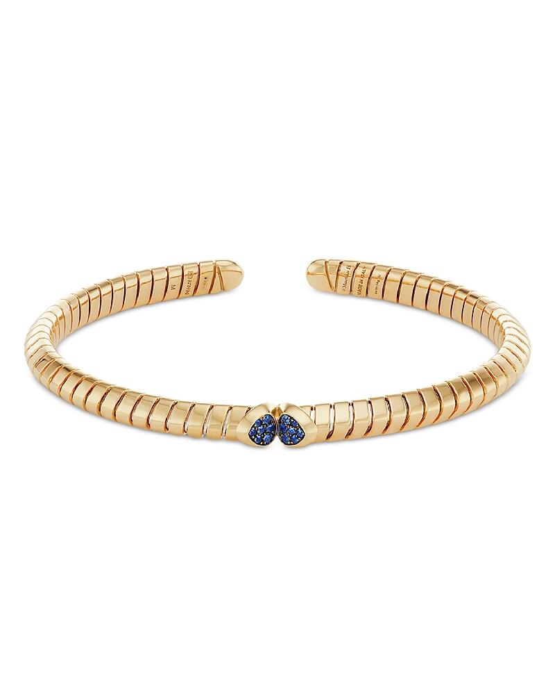 Marina B 18K Yellow Gold Trisolina Blue Sapphire Bangle Bracelet Cover