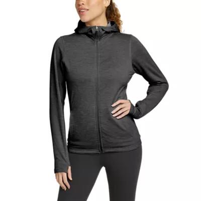 Eddie Bauer Women's Grid Fleece Full-Zip Hoodie Cover