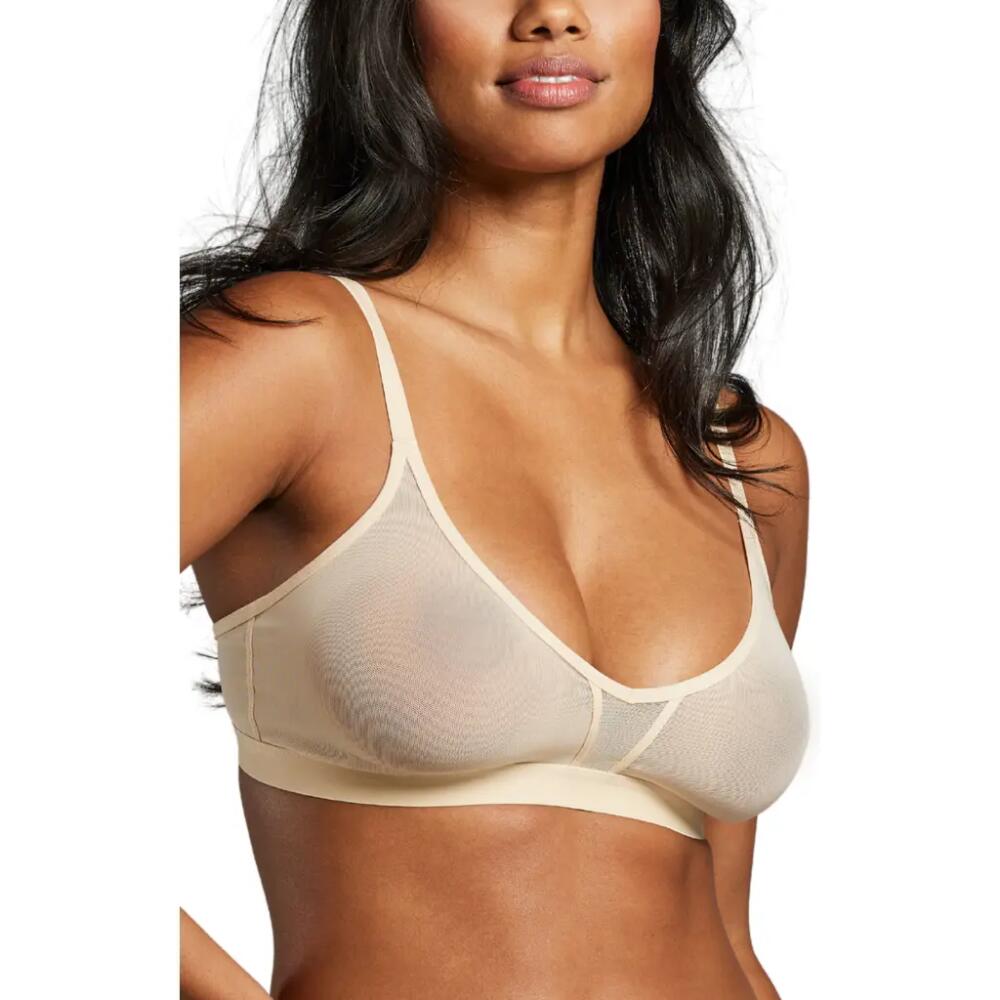 Siella Power Mesh Triangle Bra in Sand Cover